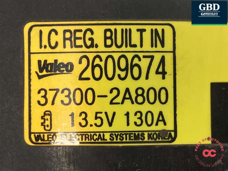 Dynamo diesel til Hyundai i40 2012-2017  (VALEO|37300 2A805|37300-2A800|2609674)
