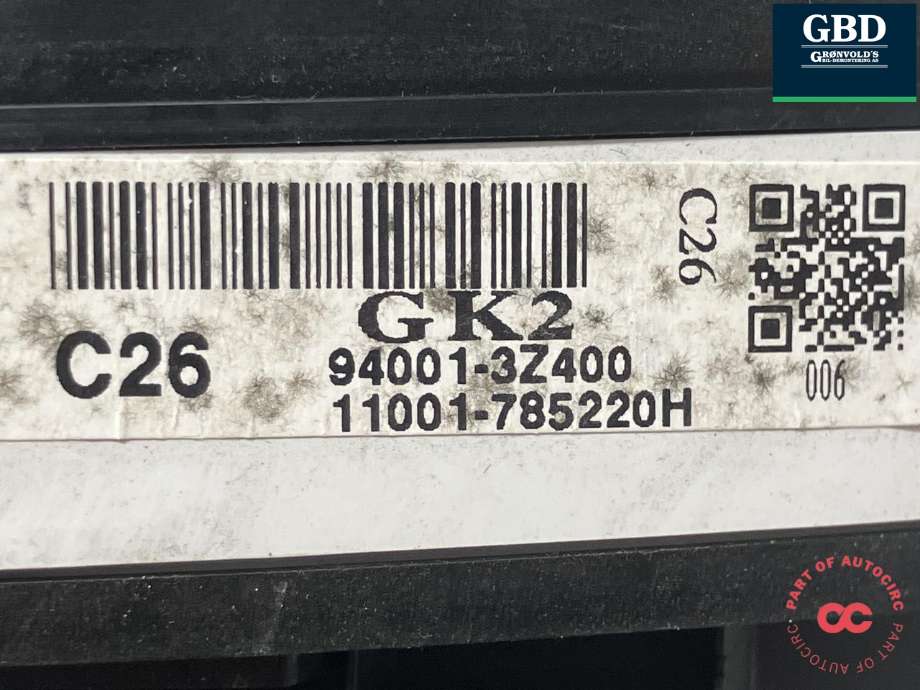 Instrumentpanel til Hyundai i40 2012-2017 (94001 3Z400|94001-3Z400|11001-785220H)