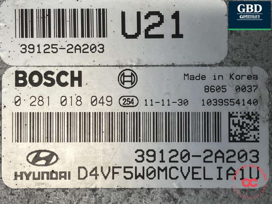 Styreenhet motor til Hyundai i40 2012-2017  (BOSCH|39120-2A203|39125-2A203|0 281 018 049)