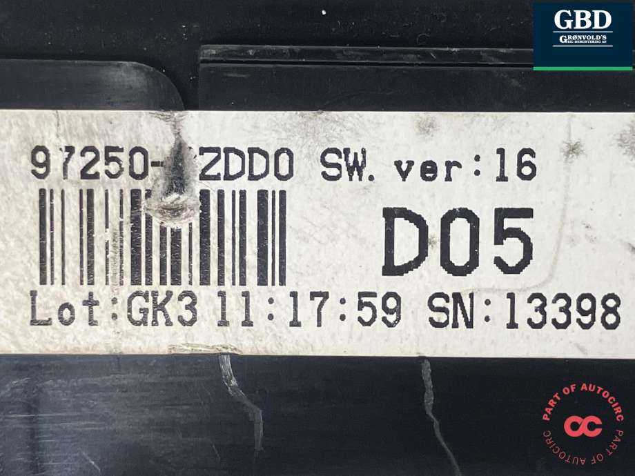 Varmeapparat betjening til Hyundai i40 2012-2017  (97250 3ZDD0PD5|97250-3ZDD0|)