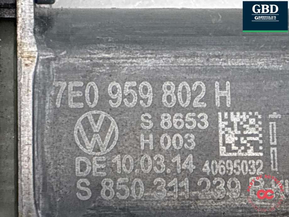 Ruteheis, kun motor, høyre foran til VW Transporter / Caravelle 2009-2015 (Fase 2) (T5) (T5) (7E0 959 802 R Z01|)