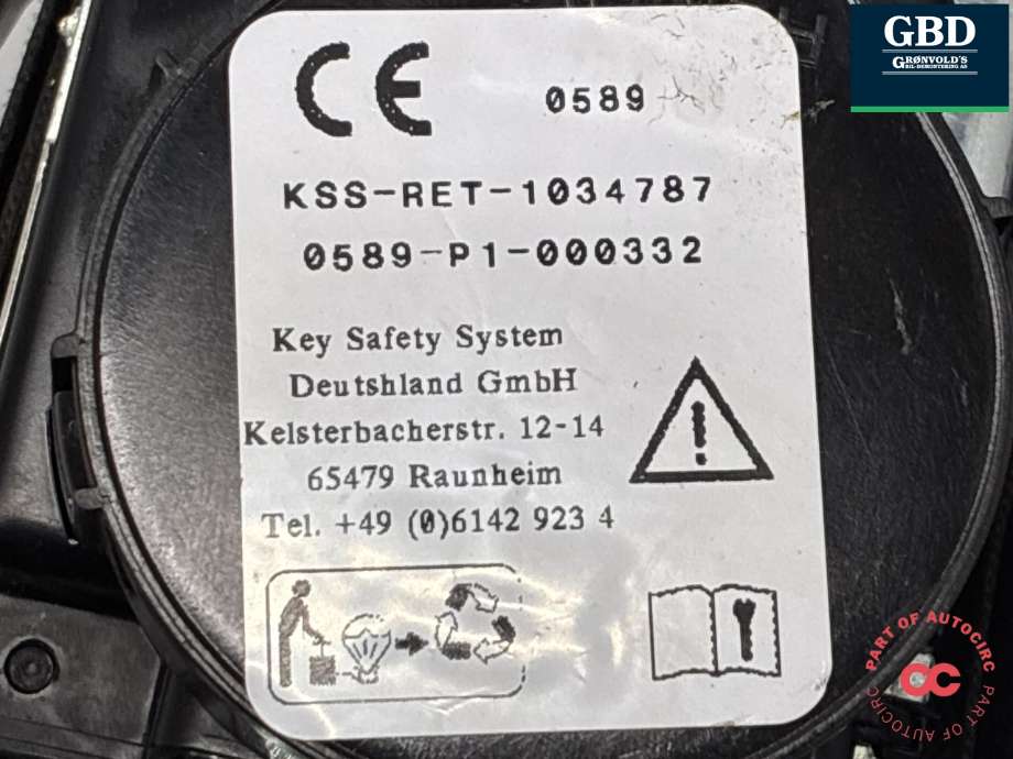 Sikkerhetsbelte foran venstre til Ford S-Max 2015-->> (Type II)  (2340156|EM2B-R61295-BB3JA6|0589-P1-000332)