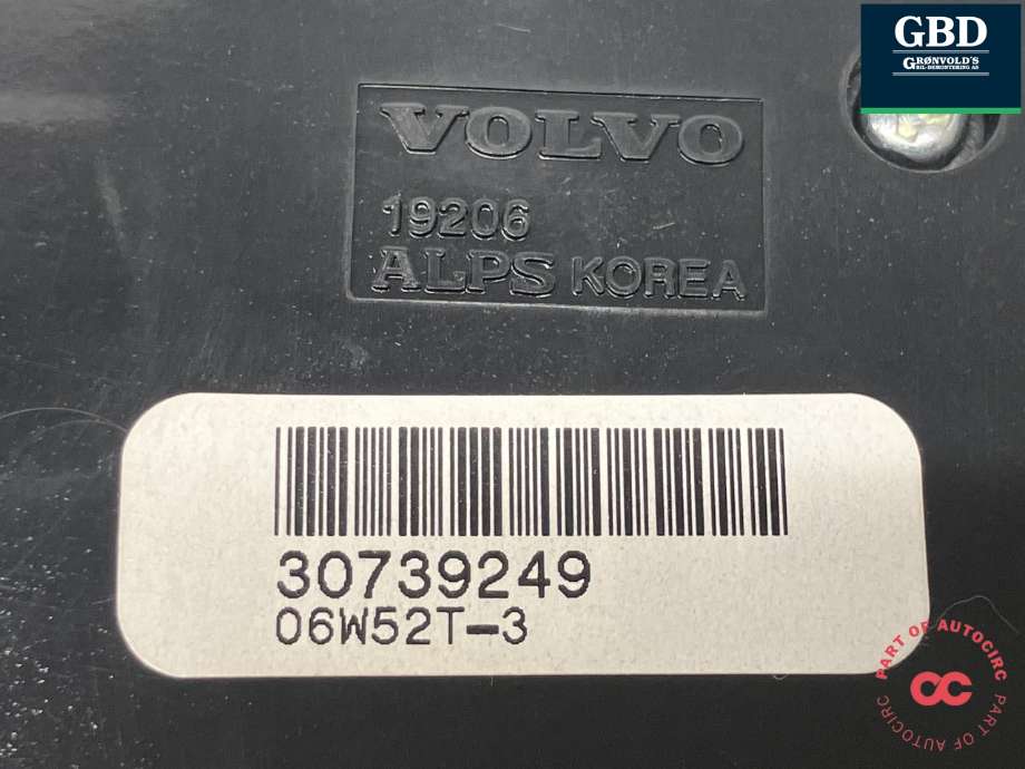 Varmeapparat betjening til Volvo C30 2006-2009 (Fase 1)  (ALPS|30782567|30739249|06W52T-3)