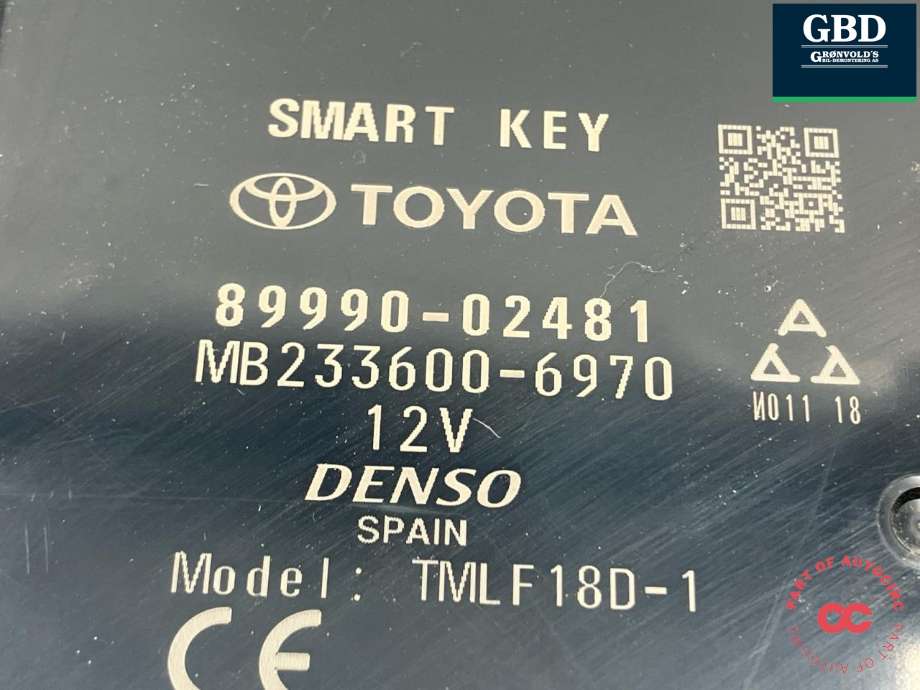 Styreenhet nøkkelfri/keyless til Toyota Corolla 2019-->>  (899H002061|89990-02481|)