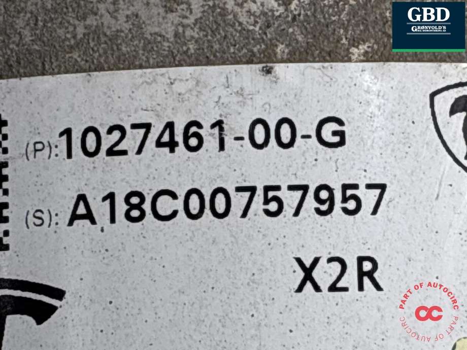 Fjær bak nivå luftpute/belg til Tesla Model X 2016-->>  (1027461-00-G|)