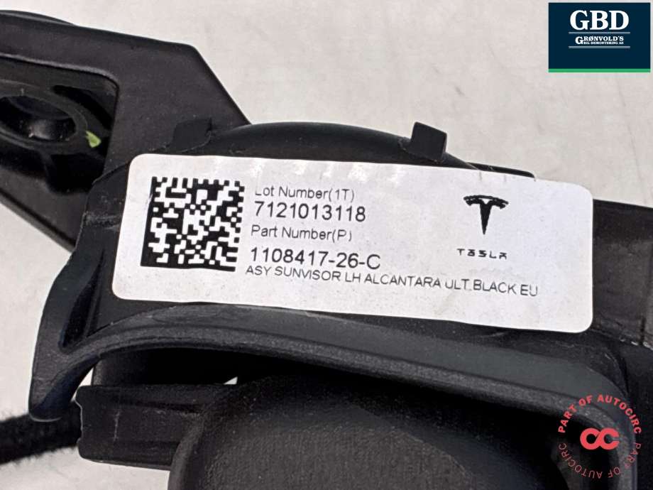 Solskjerm venstre til Tesla Model X 2016-->> (1108417-46-G|1108417-46-E|1108417-26-C)