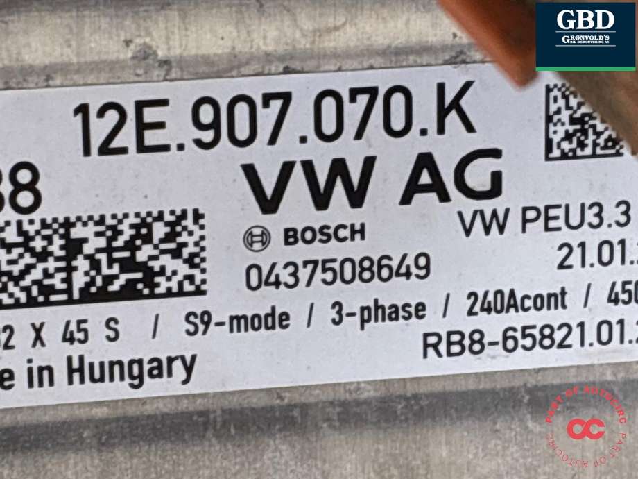 Inverter elbil til VW E-Up 2019-->> (12E 907 070 K|)