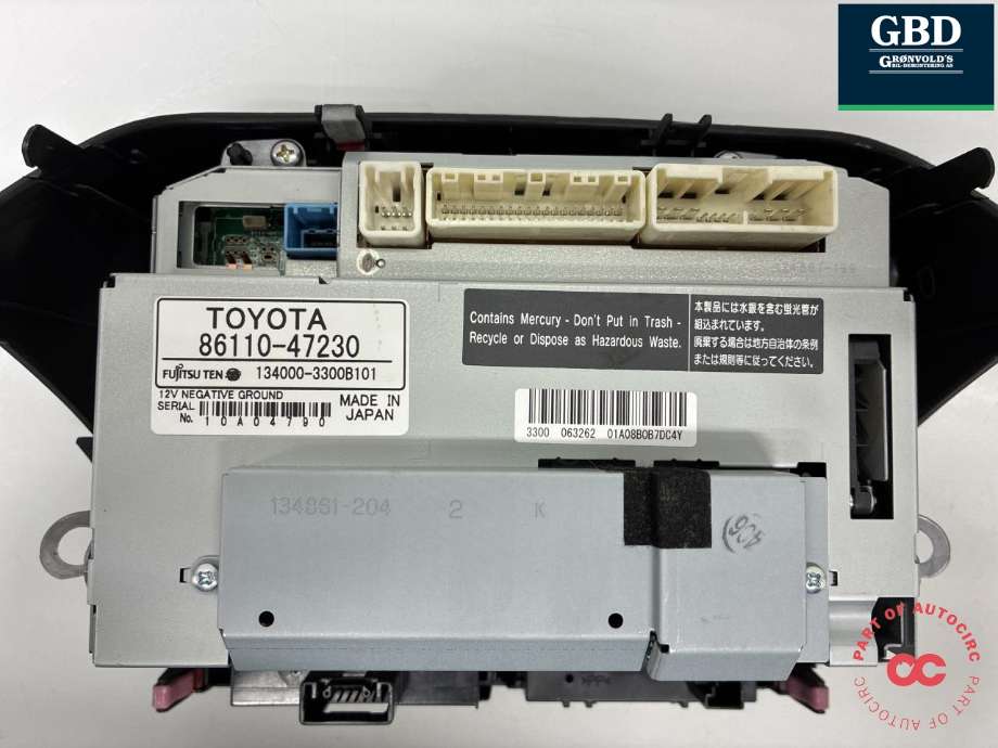 Bilstereo navigasjon skjerm til Toyota Prius 2004-2009 (Type II) (COMBI) (COMBI) (8611047230C0|)