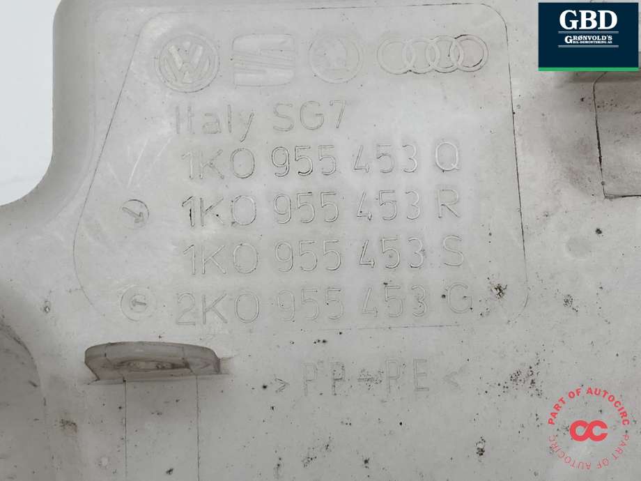 Spylertank foran til Škoda Octavia 2009-2013 (Type II, Fase 2)  (1K0 955 453 S|)