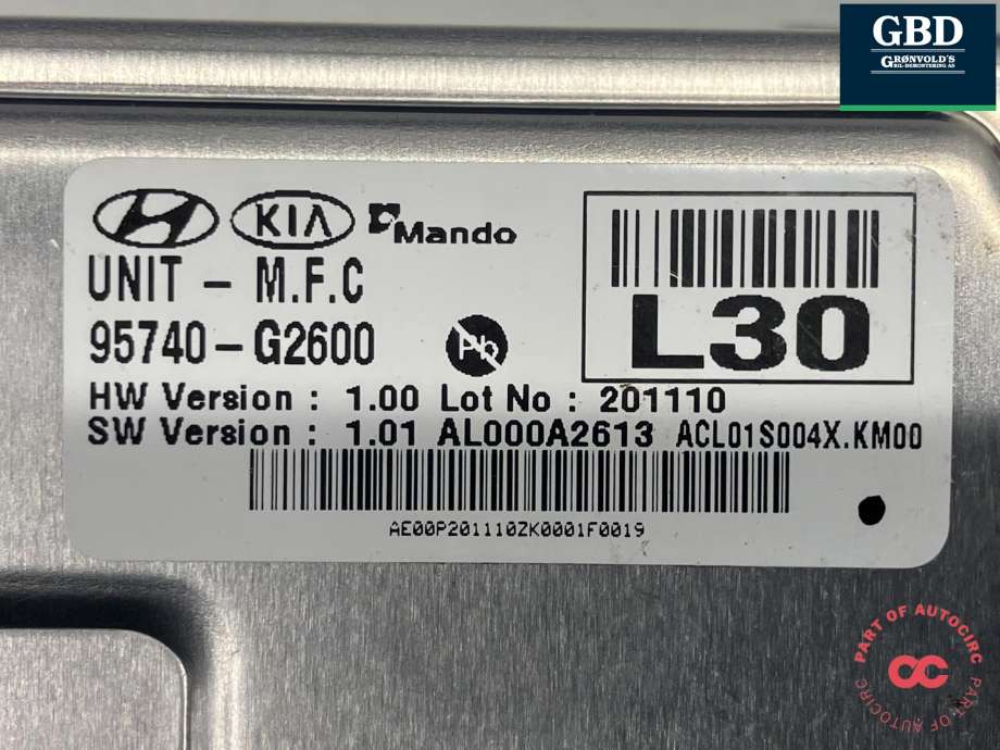 Kamera til Hyundai Ioniq Electric 2019-->> (Fase 2) (95740G 2600|95740-G2600|)