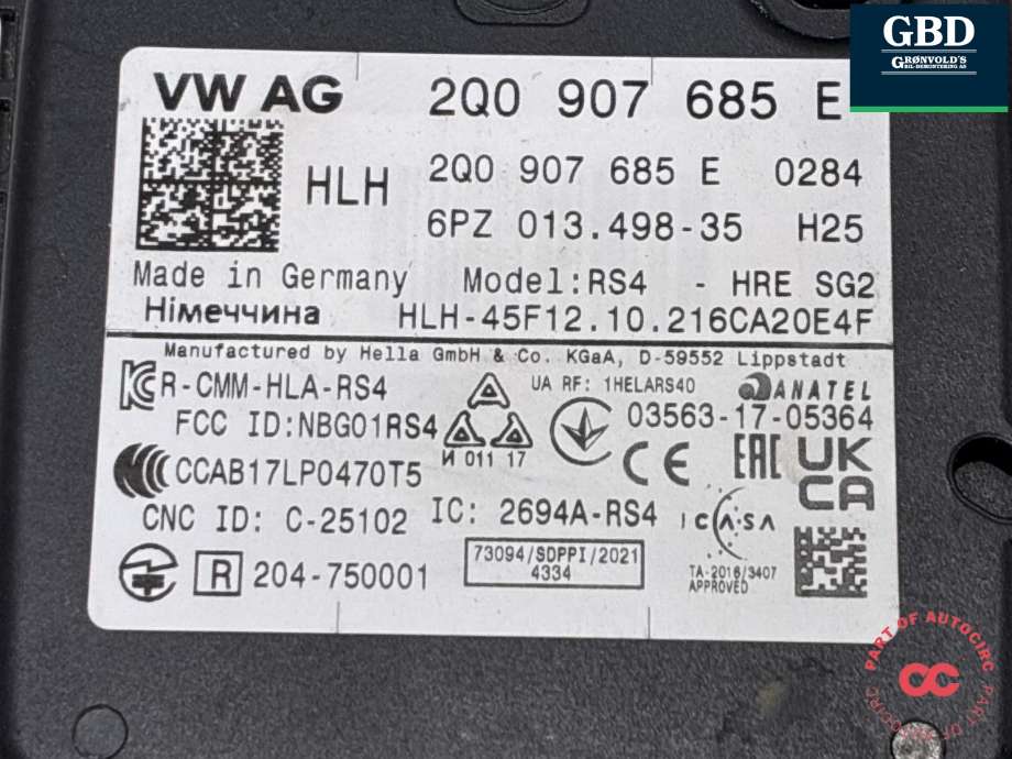 Sensor radar til Cupra Born 2022-->>  (2Q0 907 685 E|)