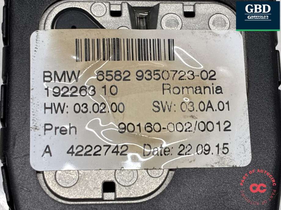 Bilstereo betjeningspanel til BMW X5 2013-2018 (F15) (F15) (65 82 9 350 723|6582 9350723-02|)