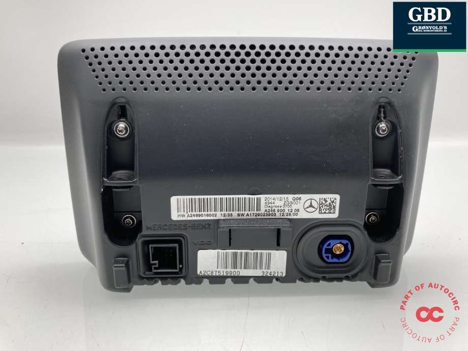 Bilstereo navigasjon skjerm til Mercedes GLA 2014-2020 (X156) (X156) (A 246 900 12 06|)