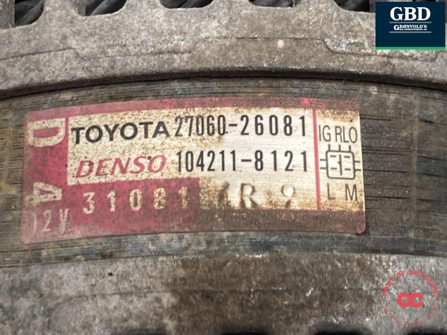 Dynamo diesel til Toyota RAV4 2013-2015 (Type IV, Fase 1)  (2706026081|)