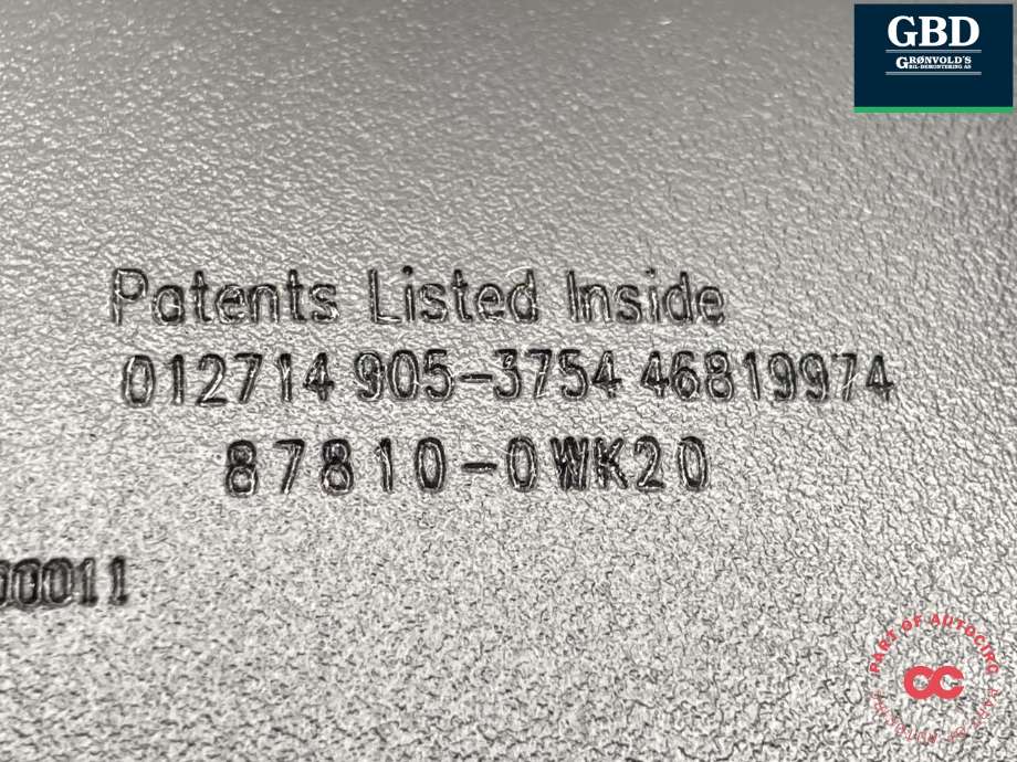 Speil innvendig til Toyota RAV4 2013-2015 (Type IV, Fase 1) (878100WK21|878100WK20|)