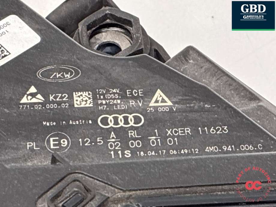 Frontlykt høyre xenon til Audi Q7 2015-->> (Type II) (4M0 941 044 C|)