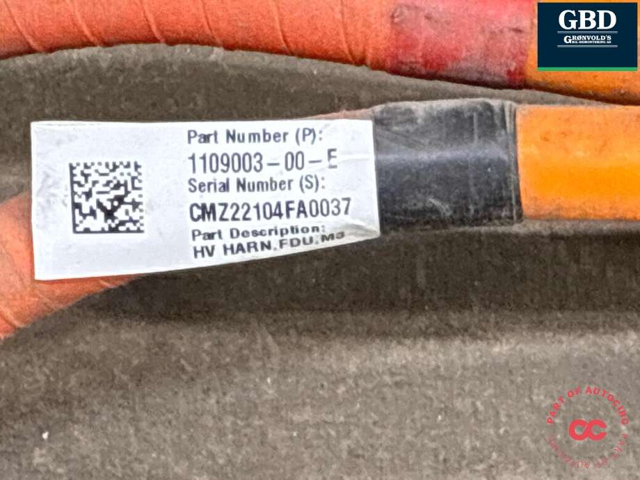 Kabel høy volt (HV) elbil til Tesla Model Y 2021-2024 (Type I)  (1109003-00-E|1109003-00-D|1109003-00-F)
