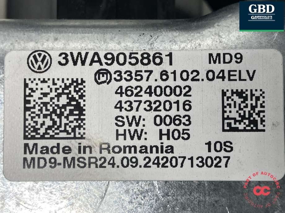 Rattaksel elektrisk servo til Ford Explorer EV 2024-->> (2804615|VWR2KA-3C529-AB|3WA 905 861| 1EA 419 512 G)