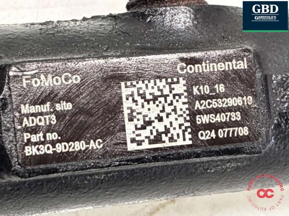 Dyseskinne (fuelrail) til Ford Ranger / Ranger Raptor 2015-2022 (1767641|BK3Q-9D280-AC|A2C53290619)