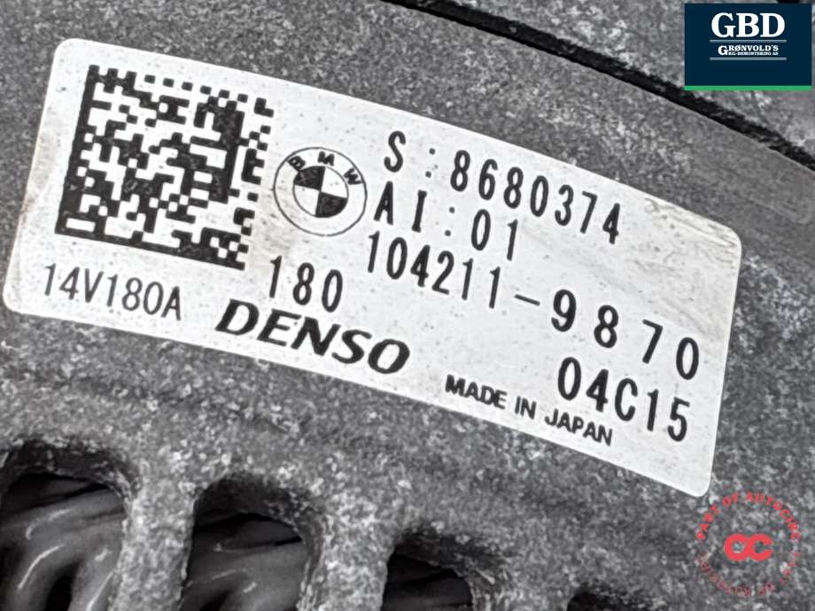 Dynamo diesel til BMW X1 2015-2022 (F48) (F48) (12 31 8 680 374|)