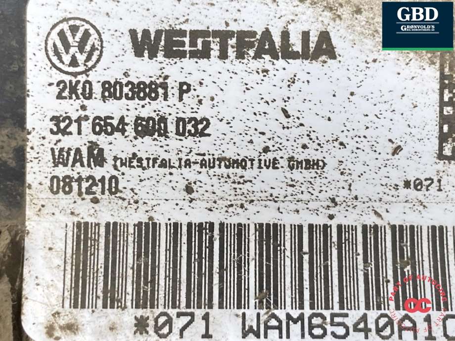 Hengerfeste til VW Caddy 2010-2015 (Type III, Fase 2) (2K0 803 880 H|2K0 803 880 C|2K0 803881 P)