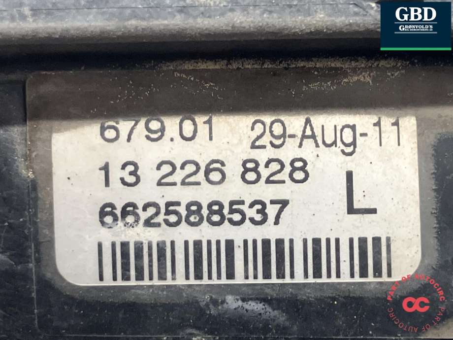Tåkelykt venstre foran til Opel Insignia A 2009-2014 (13226828|662588537|13 226 828)