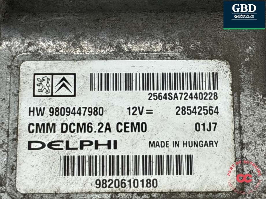 Styreenhet motor til Toyota Proace 2016-->> (Type II)  (SU001C4171|HW 9809447980|)