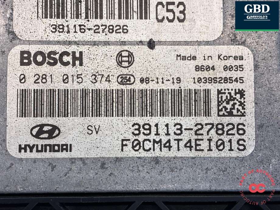 Styreenhet motor til Hyundai Santa Fe 2006-2009 (Type II, Fase 1)  (3911327826|)