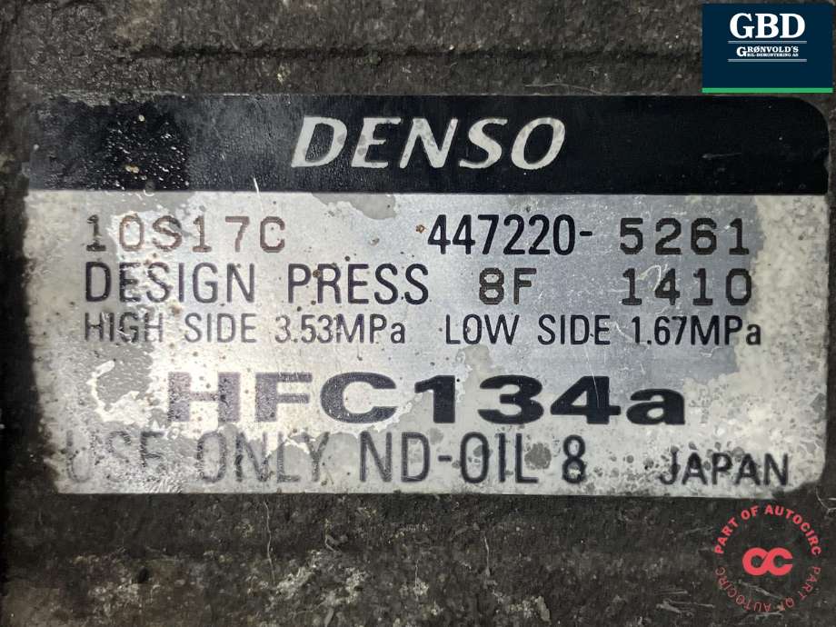 Aircondition kompressor til Toyota Land Cruiser 120 2002-2009  (DENSO|8832035730|447220-5261|)