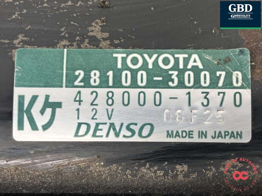 Starter diesel til Toyota Land Cruiser 120 2002-2009  (DENSO|2810030071|28100-30070|428000-1370)