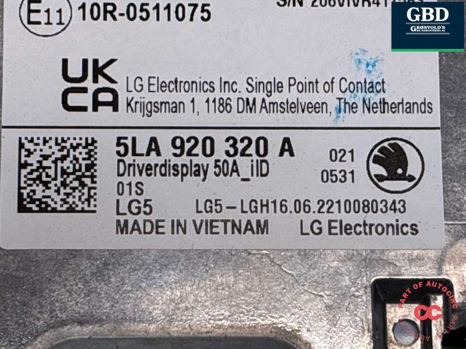 Instrumentpanel til Škoda Enyaq 2021-->> (5LA 920 320 A|)