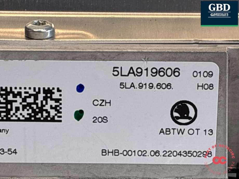 Multimedia display (MCU - Media Controller Unit) til Škoda Enyaq 2021-->>  (5LA 919 606|5LA 919 606 A  CZH|5LA 919 606    CZH)