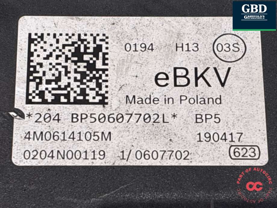 Bremsekraft-forsterker til Audi Q7 2015-->> (Type II)  (4M0 614 105 P|4M0 614 105 M|)