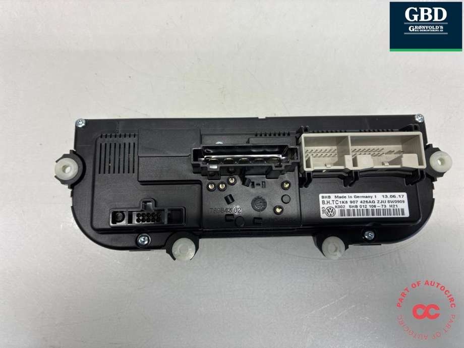 Varmeapparat betjening til VW Caddy 2015-2020 (Type III, Fase 3) (1K8 907 426 AQ|1K8 907 426 AQ ZJU|5HB 012 108 - 73)