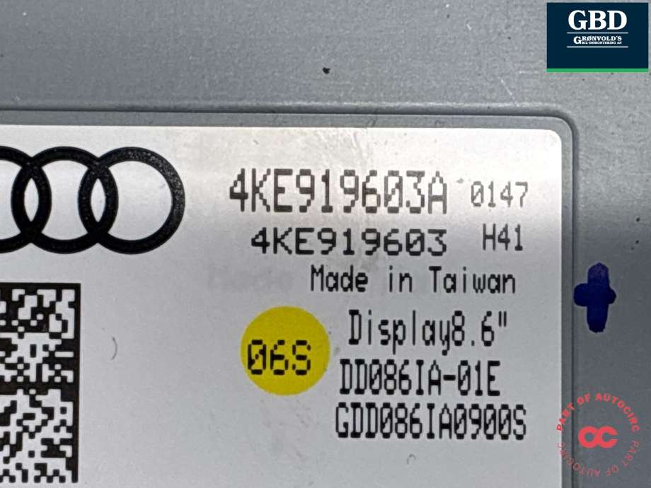 Varmeapparat betjening til Audi e-tron 2018-->>  (4KE 919 603 A|4KE919603A|)