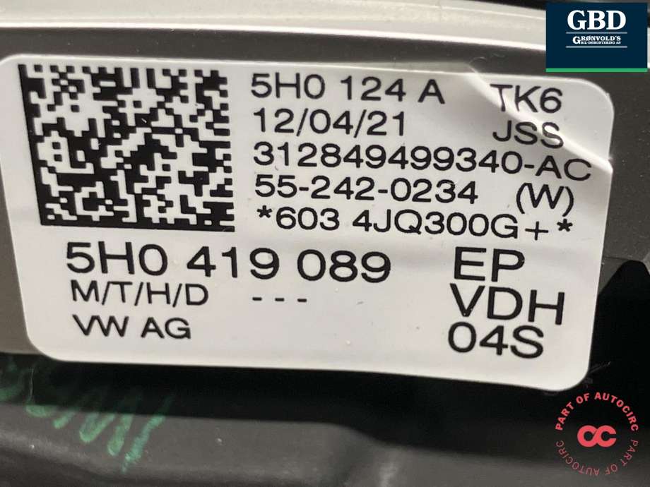 Ratt til VW Golf VIII 2020-->> (5H0 419 089 EP|5H0 419 089 GA VDH|5H0 419 089 EP VDH)