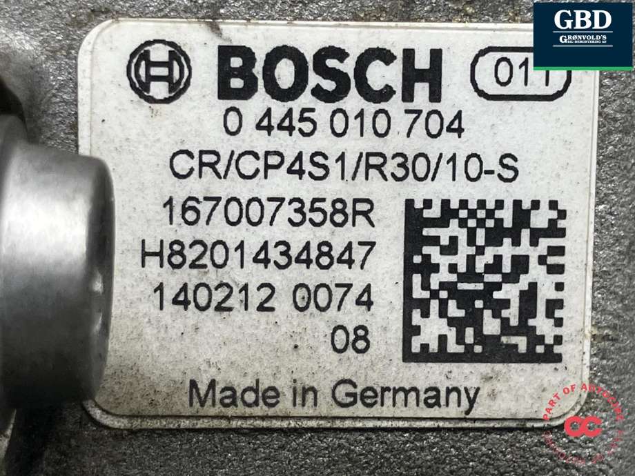 Dieselpumpe til Renault Kangoo 2008-2021 (Type II)  (BOSCH|167007358R|167004323R|0 445 010 704)