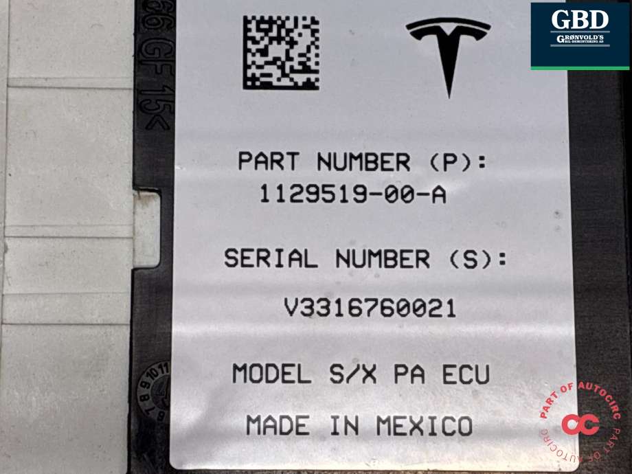 Styreenhet parkering til Tesla Model X 2016-->> (1129519-00-A|)