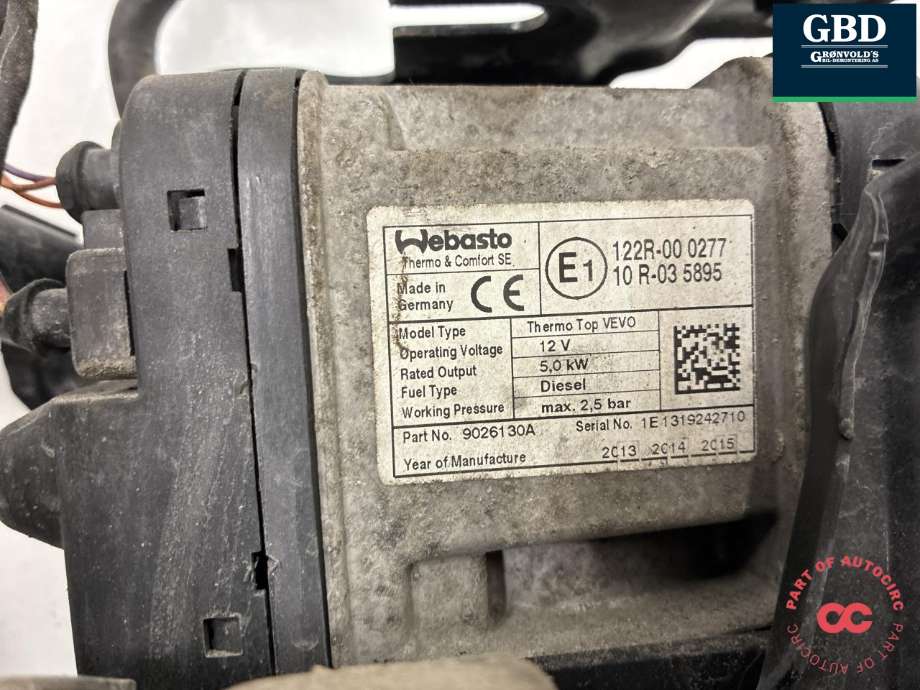 Dieselvarmer til VW Caddy 2010-2015 (Type III, Fase 2) (1K0 815 071 AN|1K0 815 065 AT|)