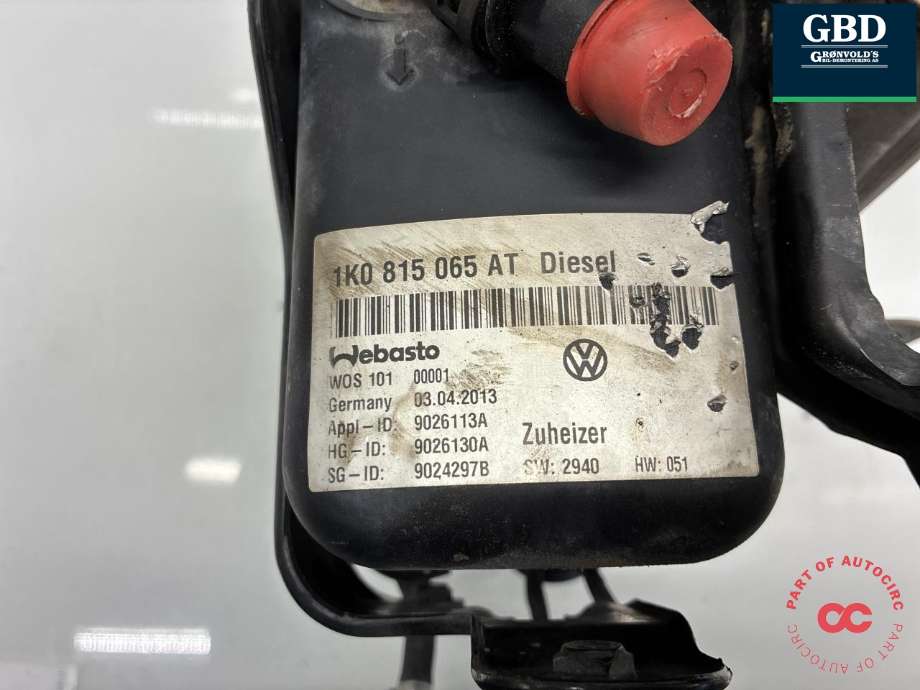 Dieselvarmer til VW Caddy 2010-2015 (Type III, Fase 2) (1K0 815 071 AN|1K0 815 065 AT|)