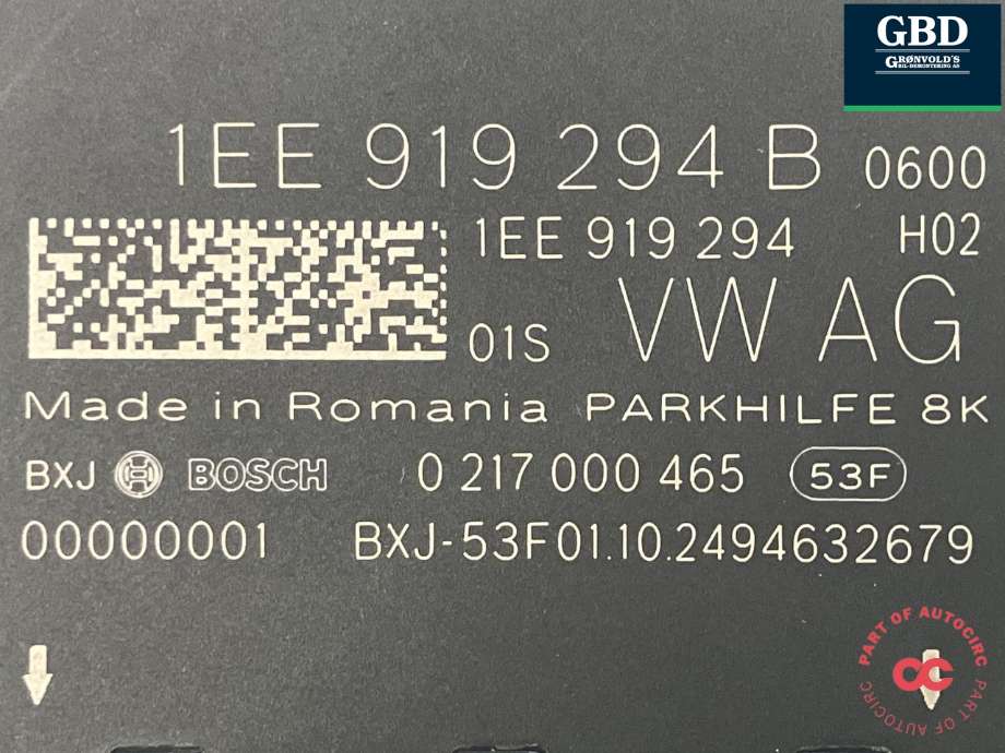 Styreenhet parkering til Ford Explorer EV 2024-->>  (BOSCH|2769988|VWR2KA-15T850-DC|1EE 919 294 B| 0 217 000 465)