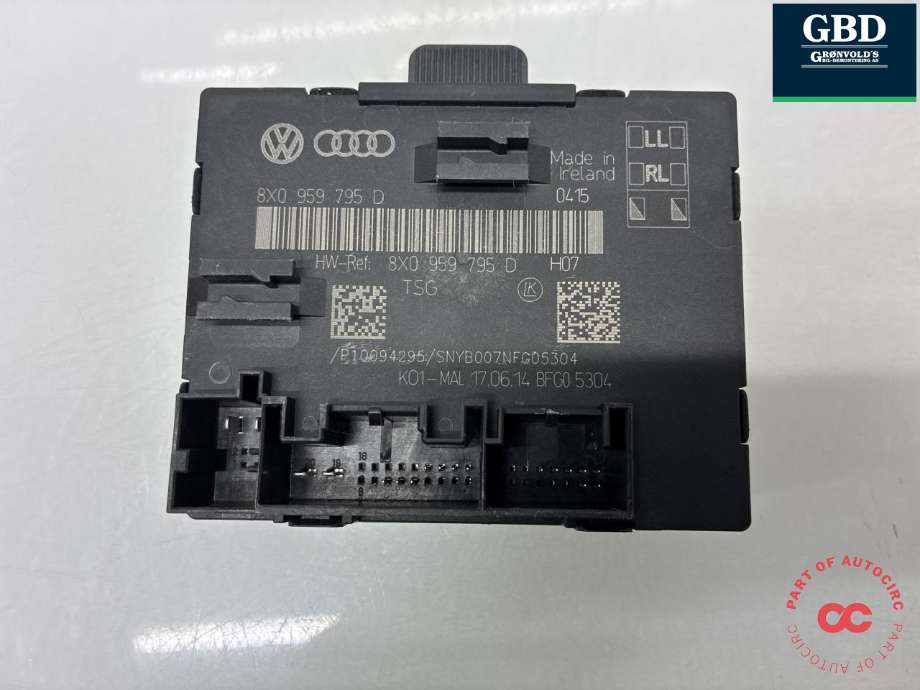 Styreenhet dør høyre bak til Audi A1 2010-2014 (Type I, Fase 1) (8X0 959 795 D|8X0 959 795 D Z00|)