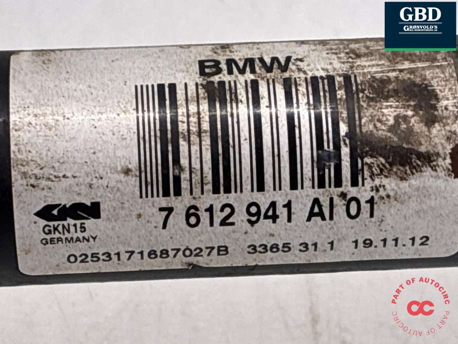 Drivaksel venstre bak, diesel/automat til BMW 5-Serie 2010-2017 (F10/F11) (F10/F11) (33 20 7 612 941|0253171687027B|)