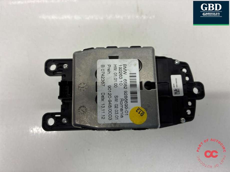 Bilstereo navigasjon betjeningspanel til BMW 5-Serie 2010-2017 (F10/F11) (F10/F11) (65 82 9 286 699|)