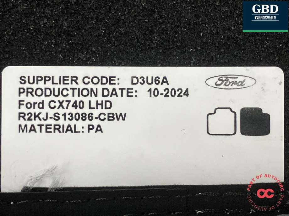 Gulvmatte sett til Ford Explorer EV 2024-->>  (2769907| AMR2KJ-R130B18-AA3GAX|2769911| AMR2KJ-R13035-AA3GAX|R2KJ-S13086-CBW)