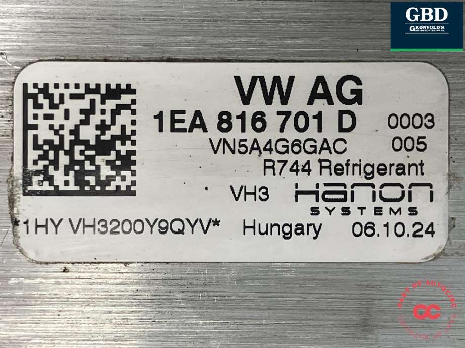 Aircondition diverse til Ford Explorer EV 2024-->> (HANON|2886170|VWR2KA-10D664-HA|1EA 816 701 D)