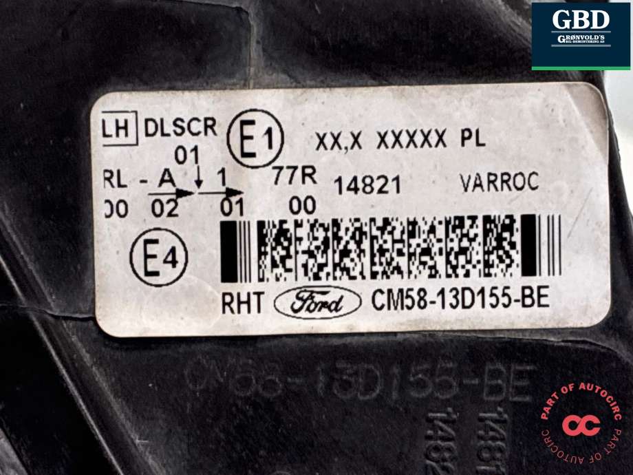 Frontlykt venstre xenon til Ford Focus, electric 2012-2018 (2206016|F1EB-13006-AF|)