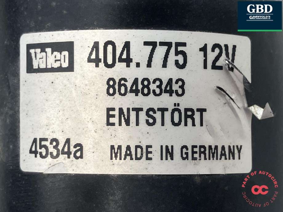Viskermotor frontrute til Volvo XC70 2005-2007 (Type I, Fase 2) (VALEO|8648343|404.775|)