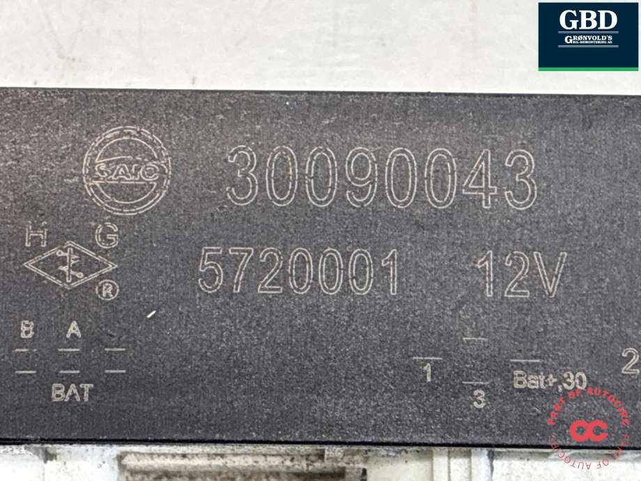 Rele kjølevifte til MG ZS EV 2022-->> (Type I, Fase 2) (30090043|)