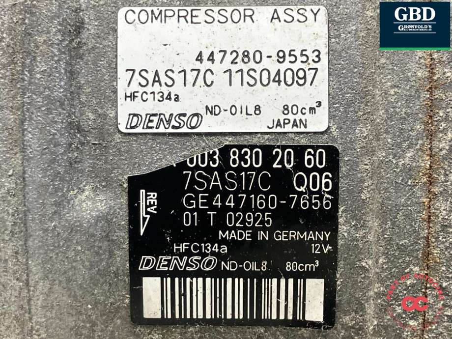 Aircondition kompressor til Mercedes V-Klasse 2014-->> (W447) (W447) (DENSO|A 000 830 32 02|A 003 830 20 60|447280-9553)